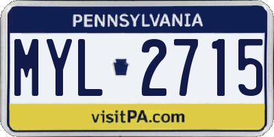 PA license plate MYL2715