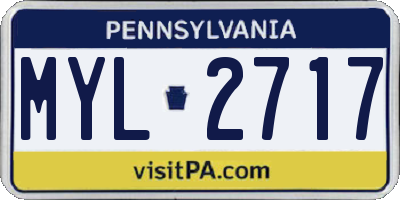 PA license plate MYL2717