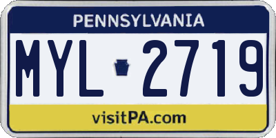 PA license plate MYL2719