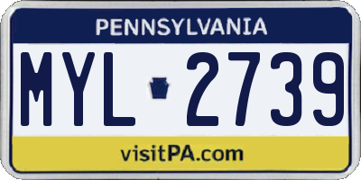 PA license plate MYL2739