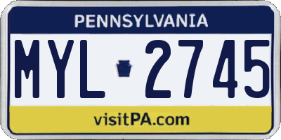 PA license plate MYL2745