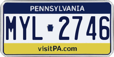 PA license plate MYL2746