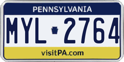 PA license plate MYL2764
