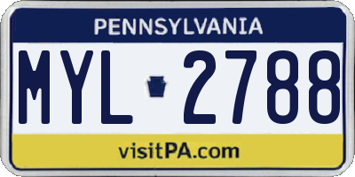 PA license plate MYL2788
