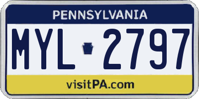 PA license plate MYL2797