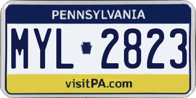 PA license plate MYL2823