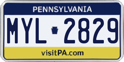 PA license plate MYL2829