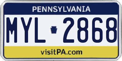 PA license plate MYL2868
