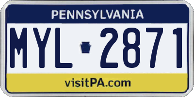 PA license plate MYL2871