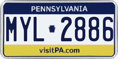 PA license plate MYL2886