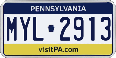 PA license plate MYL2913