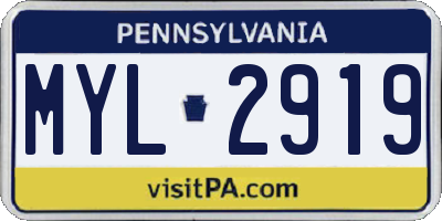 PA license plate MYL2919