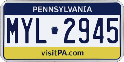 PA license plate MYL2945
