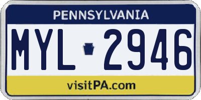 PA license plate MYL2946