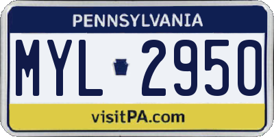 PA license plate MYL2950