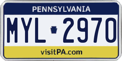 PA license plate MYL2970
