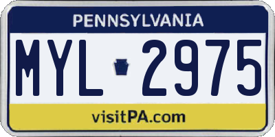 PA license plate MYL2975