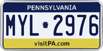 PA license plate MYL2976