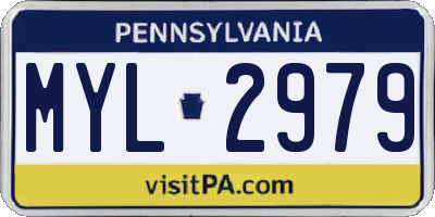 PA license plate MYL2979