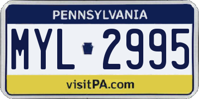 PA license plate MYL2995