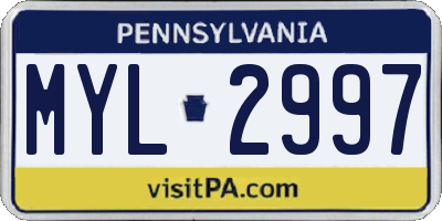 PA license plate MYL2997