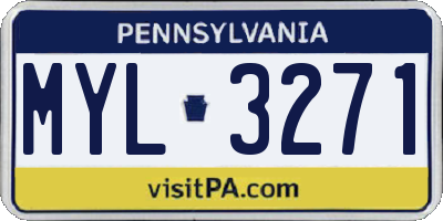 PA license plate MYL3271