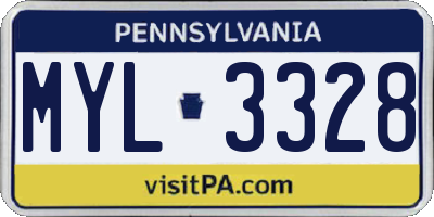 PA license plate MYL3328