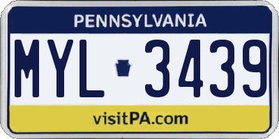 PA license plate MYL3439