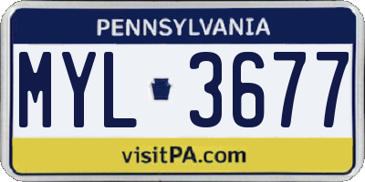 PA license plate MYL3677