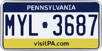 PA license plate MYL3687