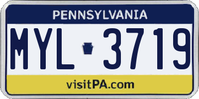 PA license plate MYL3719