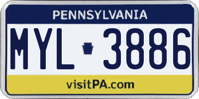PA license plate MYL3886