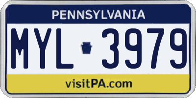 PA license plate MYL3979
