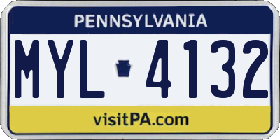 PA license plate MYL4132