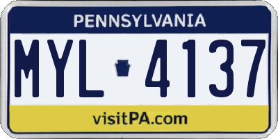 PA license plate MYL4137