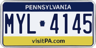 PA license plate MYL4145