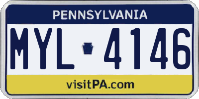 PA license plate MYL4146