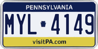 PA license plate MYL4149