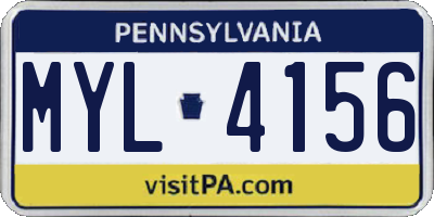 PA license plate MYL4156