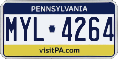 PA license plate MYL4264
