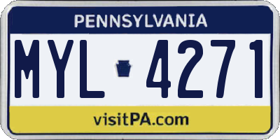 PA license plate MYL4271