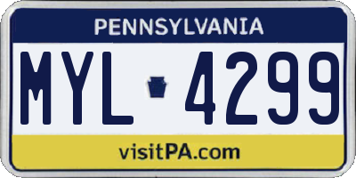 PA license plate MYL4299