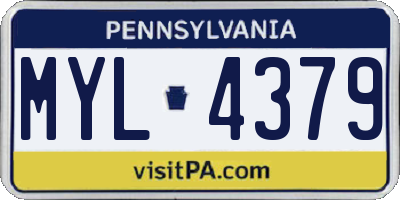 PA license plate MYL4379