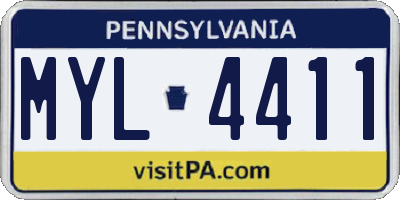 PA license plate MYL4411