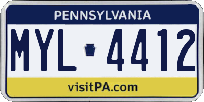 PA license plate MYL4412