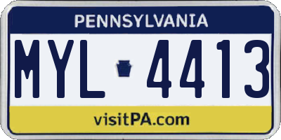 PA license plate MYL4413