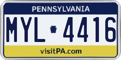 PA license plate MYL4416