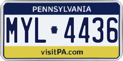 PA license plate MYL4436