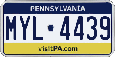 PA license plate MYL4439