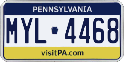 PA license plate MYL4468